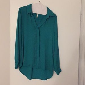 Pleione green silky blouse